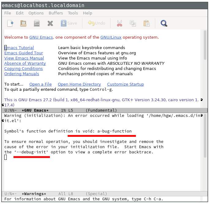 Emacs errors out while starting up